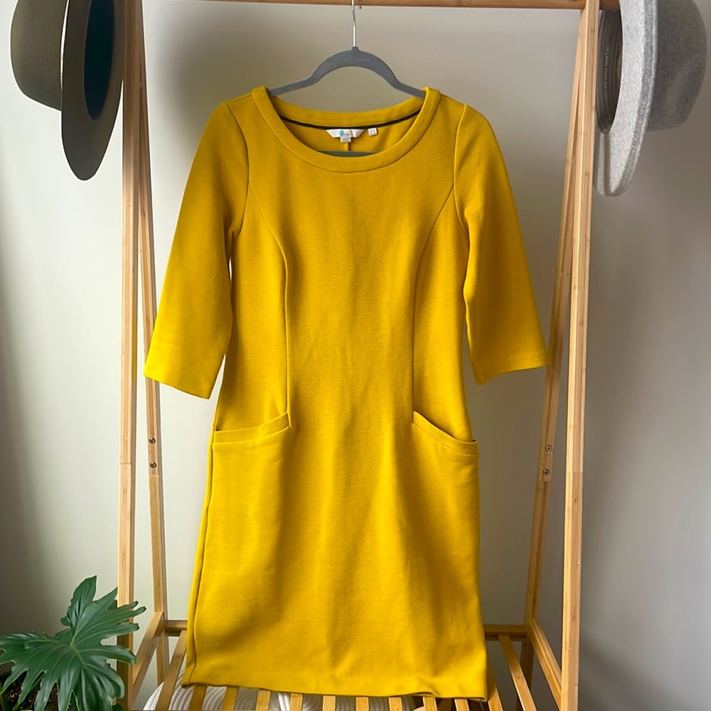 Boden Jasmine Ottoman Dress, saffron yellow, US size 6L